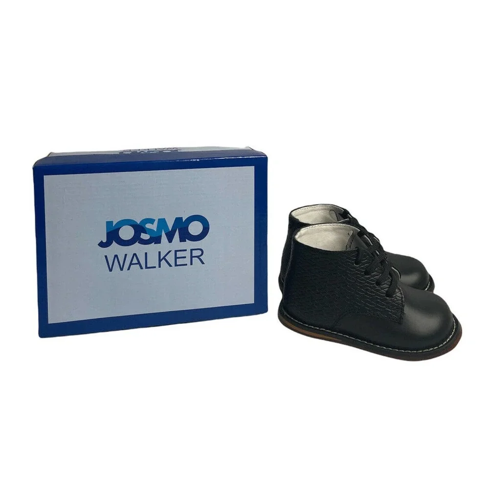 NEW Josmo Black Leather Lace Up Baby Toddler Walking Shoes Boy Girl Size 5